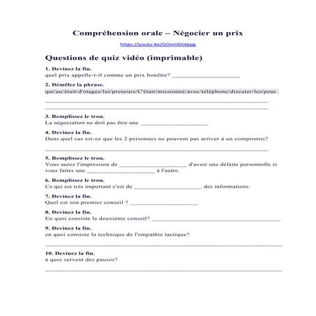 Tes 10 minutes de Français - Vocabulaire Les lieux de la ville A1-A2.pptx