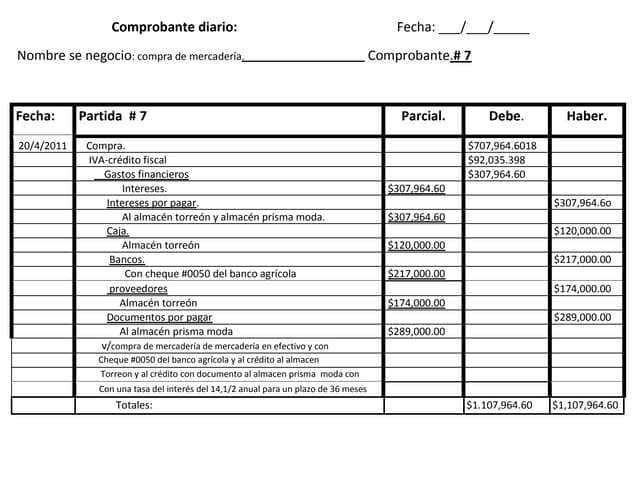 Comprobante de diario 3