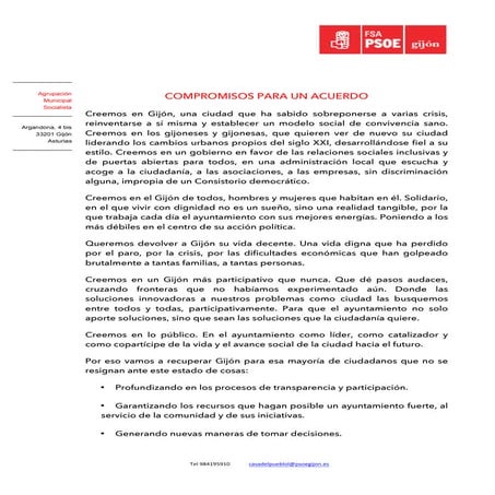 Compromisos para un acuerdo