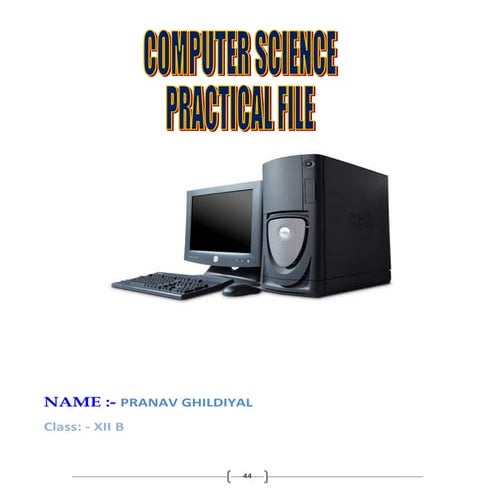 CBSE Class XII Comp sc practical file | PDF