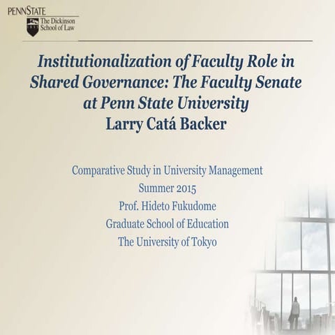 Institutionalization of Faculty Role in Shared Governance: The Faculty Senate...