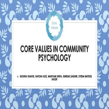 Community psychology
