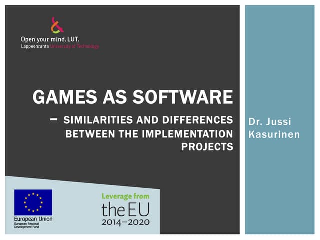 Compsystech 2016 Presentation by Dr. Jussi Kasurinen