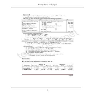 Comptabilite analytique cas