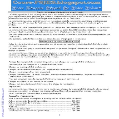 Comptailité analytique s3_mme el hassani_www.cours-fsjes.blogspot