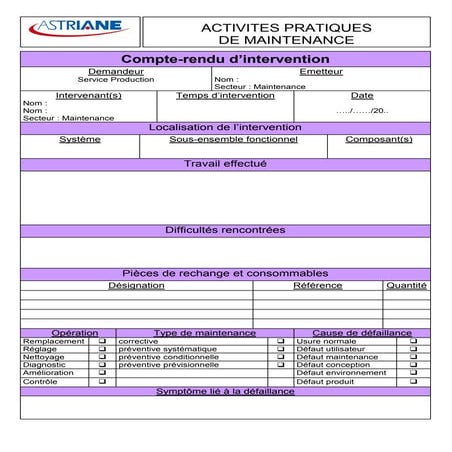 Compte Rendu D Intervention
