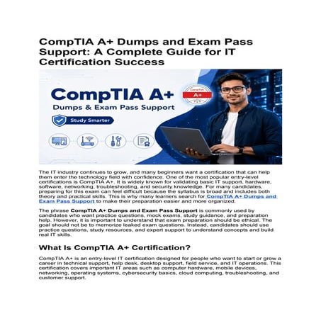 Unleash your IT potential Demystify the CompTIA A+ test! | DOCX