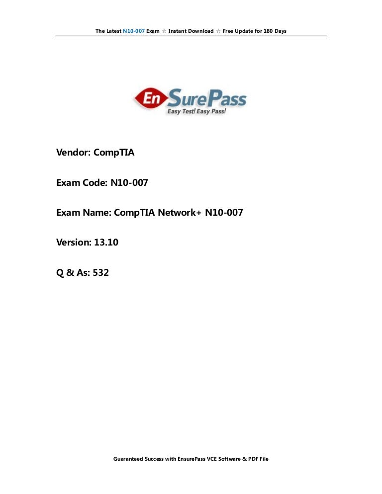 Latest N10-007 Exam Materials