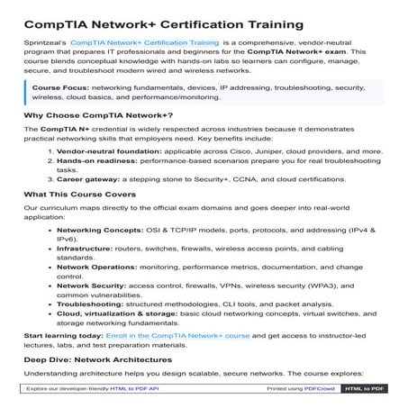 CompTIA Security+ Certification Training | Sprintzeal | PDF