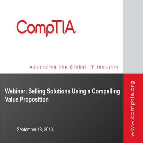 Selling Solutions Using a Compelling Value Proposition