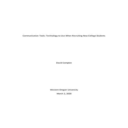 Communication Tools: Technology to Use When Recruiting New College Students
