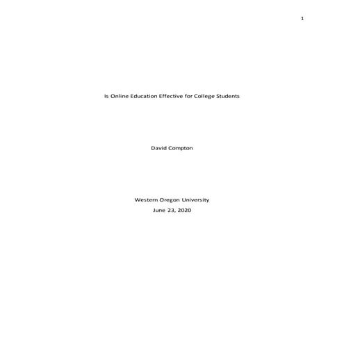 Is Online Education Effective for College Students