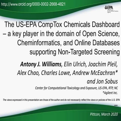 The US-EPA CompTox Chemicals Dashboard – a key player in the domain of Open S...
