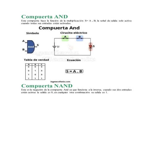 Compuertas logicas aplicacion en electronica