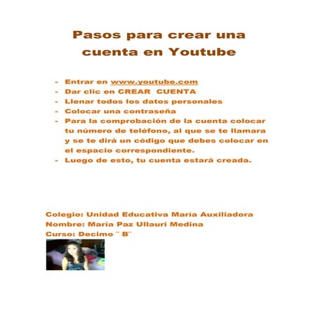 Como crear un canal de youtube en 10 paso | PPTX