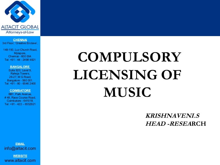 Compulsory licensing of music