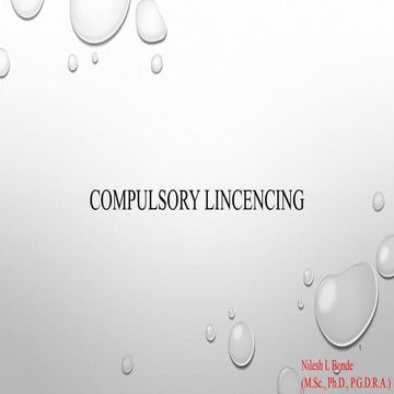 Compulsory licenese a window