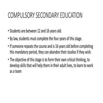 COMPULSORY SECONDARY EDUCATION en Inglés | PPTX