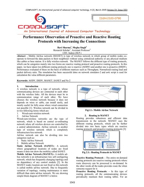 Performance Observation of Proactive and Reactive Routing Protocols with Incr...