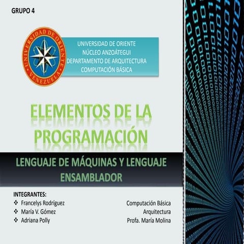 Lenguaje de máquina y lenguaje ensamblador