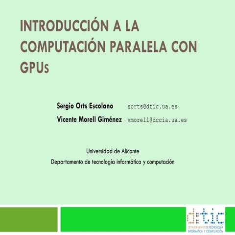 Computación paralela con gp us cuda