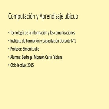 Computación y aprendizaje ubicuo PPT