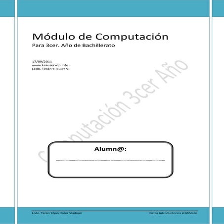 Computacion 3ro.  2011