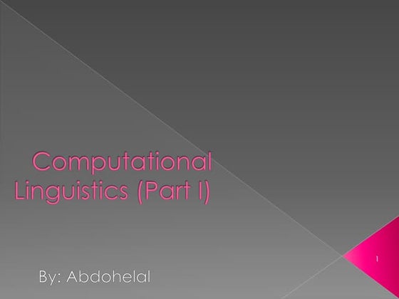 Computational linguistics | PPTX