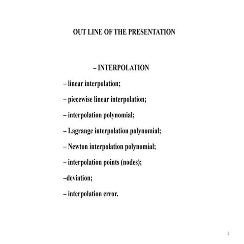Interpolation and its applications | PPTX