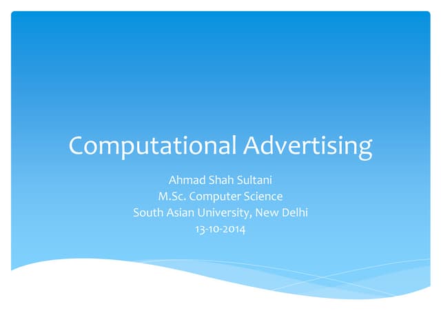 Computational Advertising