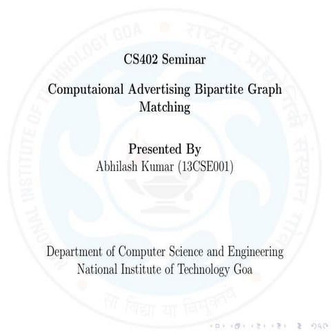 Computational advertising  bipartite graph matching