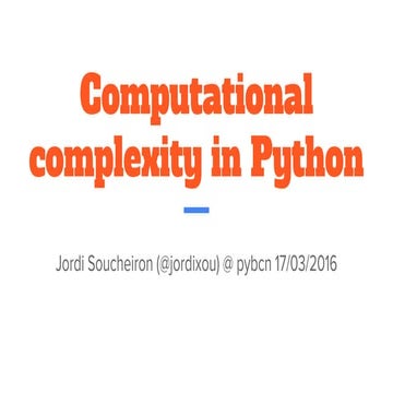 Computational complexity in python | PPT