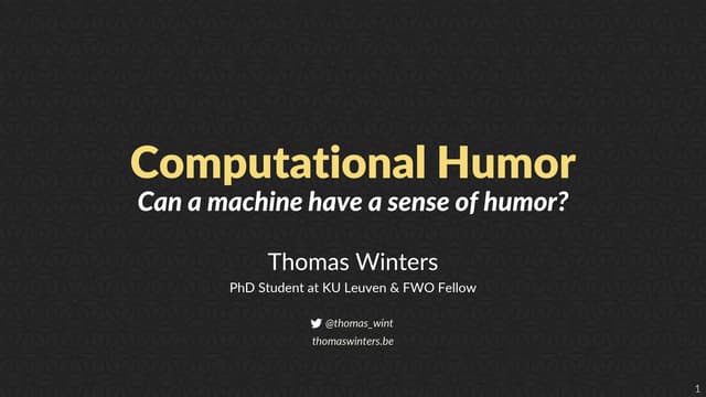 Computational Humor: Can a machine have a sense of humor (2022)
