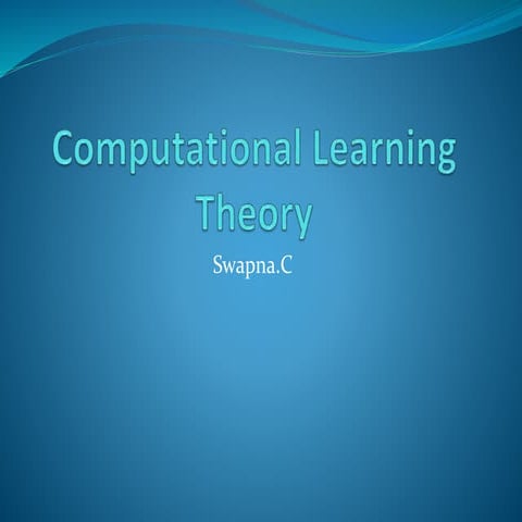 Computational learning theory | PPT