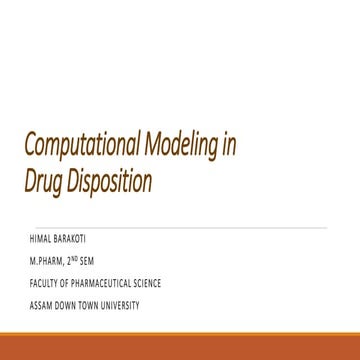 Computational modeling in drug disposition
