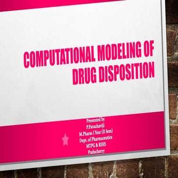 Computational modeling of drug disposition