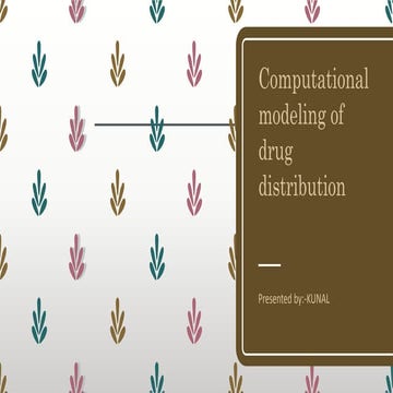 Computational modeling of drug distribution 