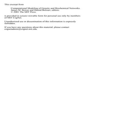 Computational modeling of genetic and biochemical networks.