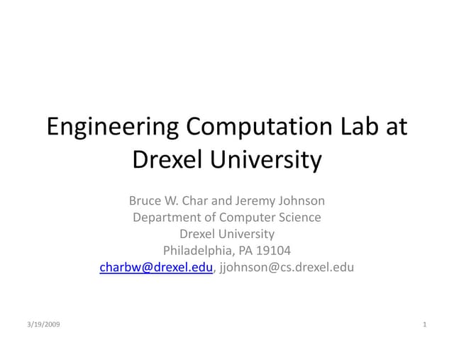Computation Lab 03 19 09 Olin