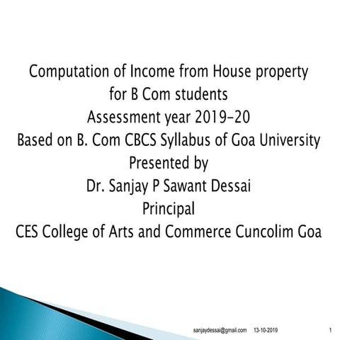 Computation of income from house property 
