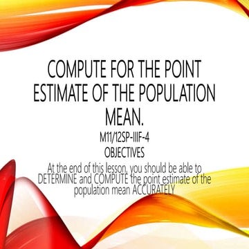 Compute for the point estimate | PPTX