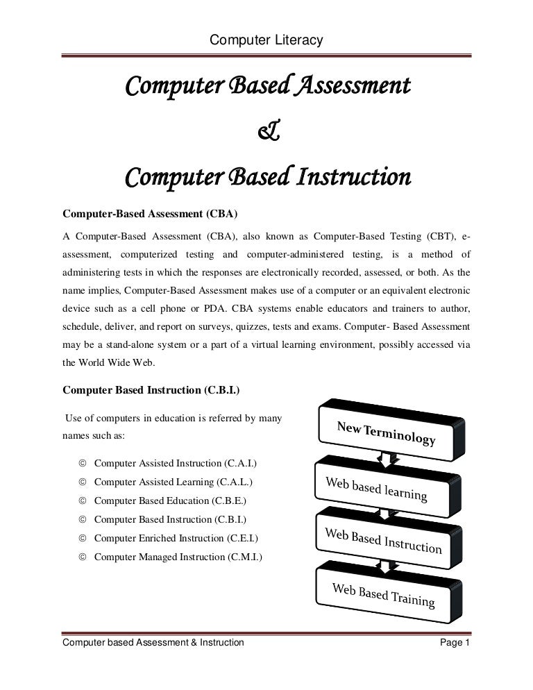 Computer based assessment