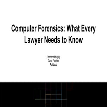 Computer Forensics – What Every Lawyer Needs to Know