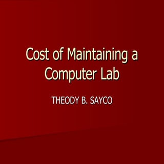 Computer Lab Costs