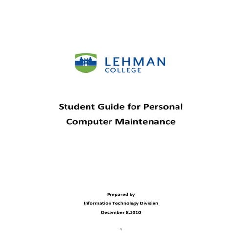 Computer maintenance