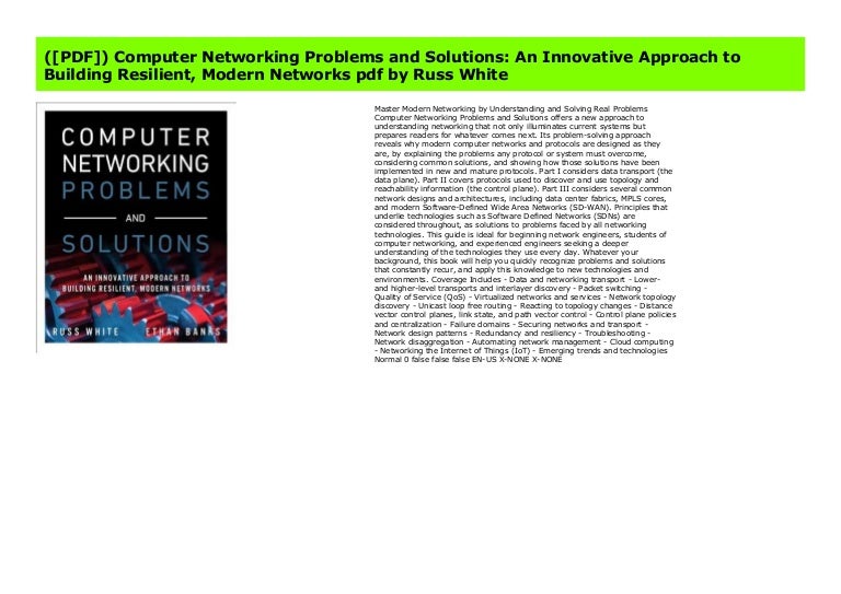 ([PDF]) Computer Networking Problems and Solutions An Innovative App…