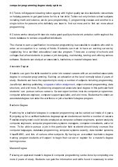 Computer Programming Degree Study Options