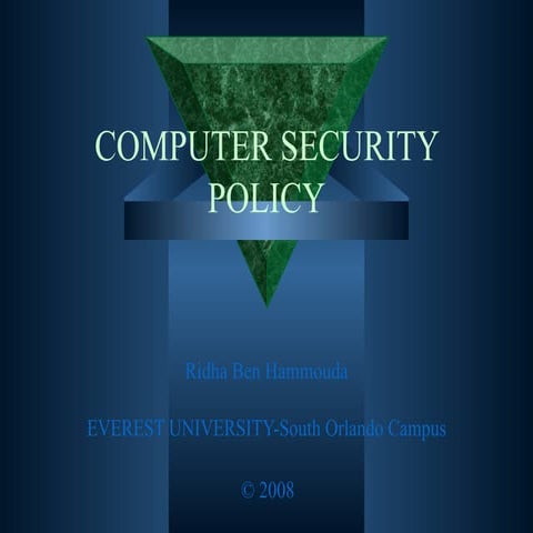 Computer Security Policy D