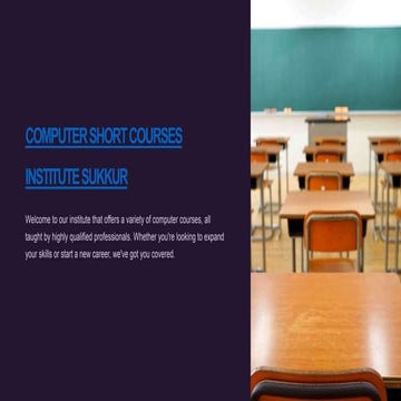 COMPUTER SHORT COURSES INSTITUTE SUKKUR | PPT