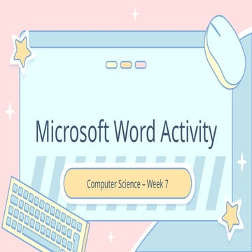 Microsoft Word Activity: Step-by-Step Guide to Creating and Formatting ...